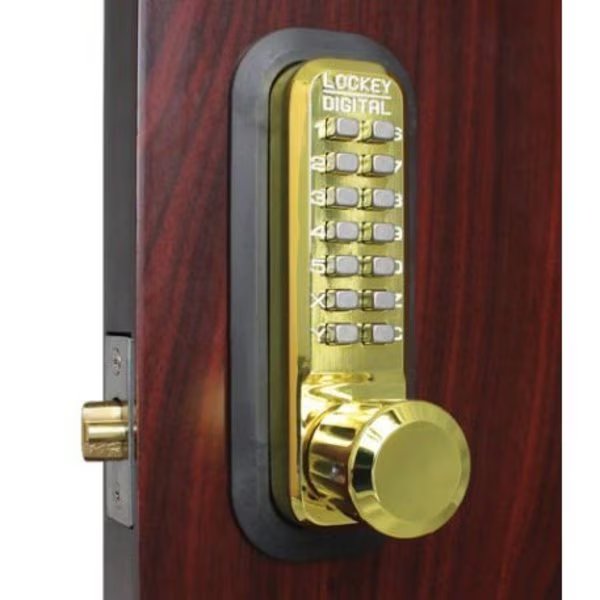 Mechanical Keyless Lock W/ Passage Single Combination Bright Brass, Lockey, Mfr#: 2830-BB